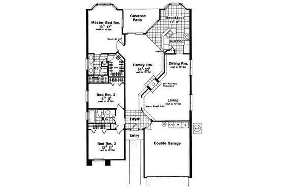 Floor Plan - Main Floor for European House Plan #417-162 - 3 bed, 2 bath