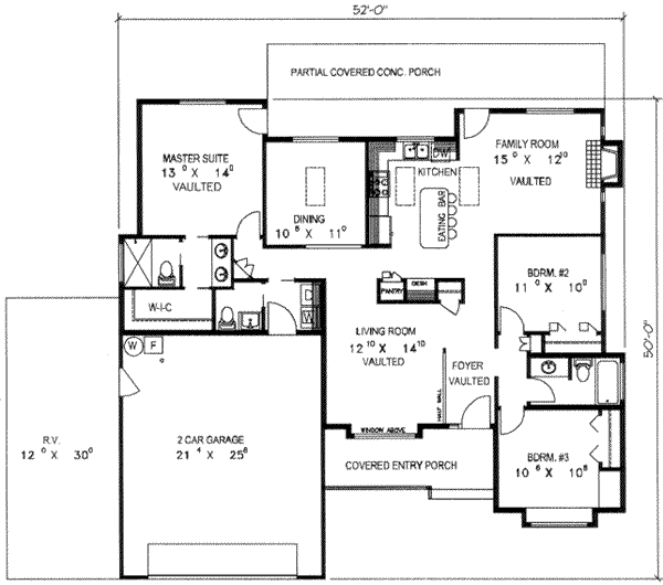 House Design - Traditional Floor Plan - Main Floor Plan #117-208