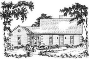 Southern Exterior - Front Elevation Plan #36-405