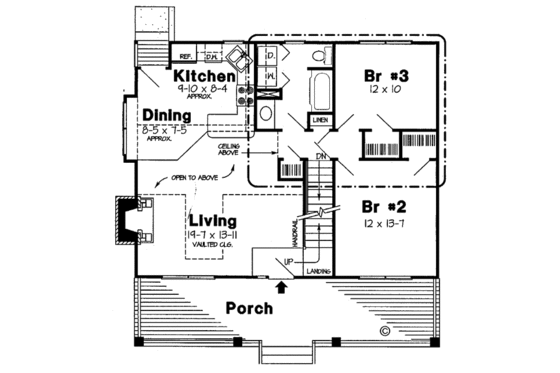 Floor Plan - Main Floor for Country House Plan #312-363 - 3 bed, 2 bath