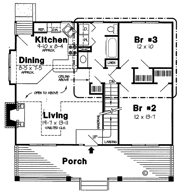 Country Floor Plan - Main Floor Plan #312-363