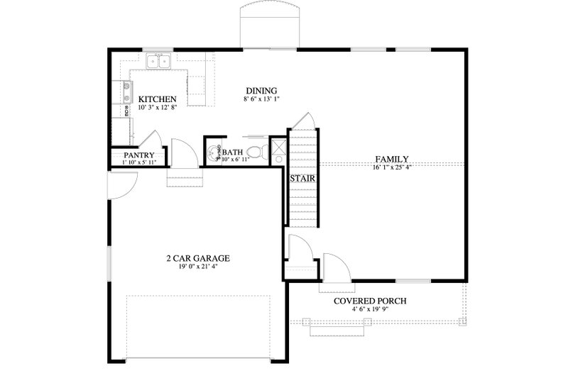 House Design - Floor Plan - Main Floor for Traditional House Plan #1060-385 - 3 bed, 2.5 bath