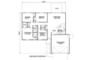 Ranch Style House Plan - 4 Beds 2 Baths 1346 Sq/Ft Plan #116-245 