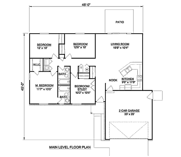Ranch Floor Plan - Main Floor Plan #116-245