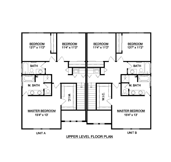 Traditional Floor Plan - Upper Floor Plan #116-285