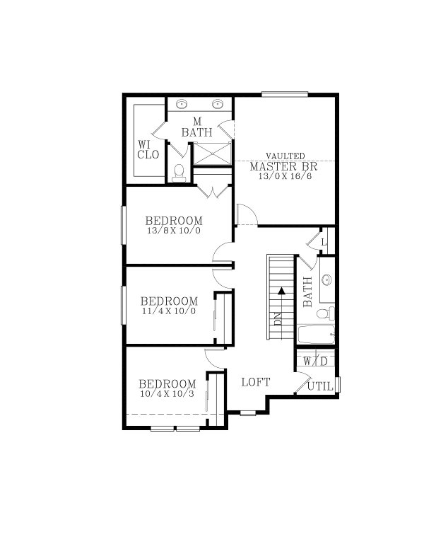 Craftsman Floor Plan - Upper Floor Plan #53-687