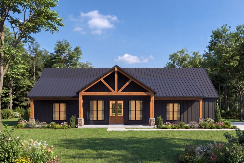 House Design - Exterior - Front Elevation 3 for Farmhouse House Plan #1074-140 - 4 bed, 3 bath