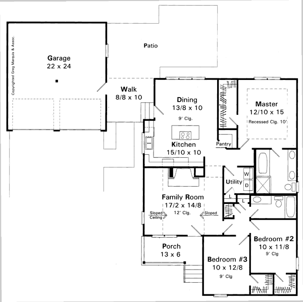 Dream House Plan - Farmhouse Floor Plan - Main Floor Plan #41-175