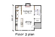 Traditional Style House Plan - 2 Beds 3 Baths 1160 Sq/Ft Plan #79-145 Floor 