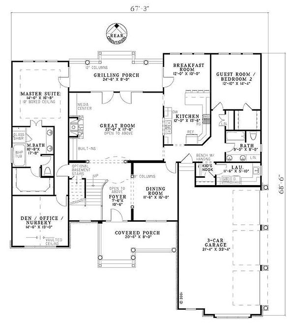European Floor Plan - Main Floor Plan #17-2144