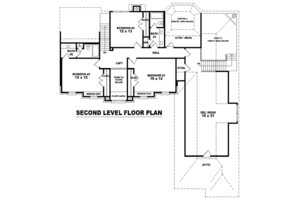 Floor Plan - Upper Floor for Colonial House Plan #81-1533 - 4 bed, 3.5 bath