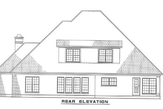 Exterior - Rear Elevation for Traditional House Plan #17-2638 - 5 bed, 5.5 bath