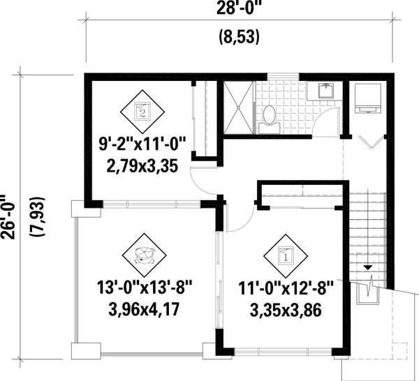 House Blueprint - Modern Floor Plan - Upper Floor Plan #25-5049