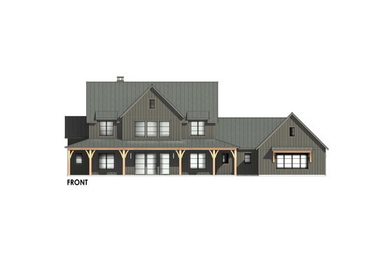 Exterior - Front Elevation 5 for Farmhouse House Plan #1096-7 - 4 bed, 4.5 bath