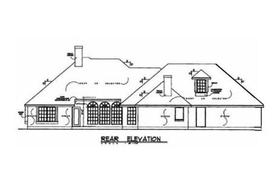 Exterior - Rear Elevation for European House Plan #40-147 - 4 bed, 2.5 bath