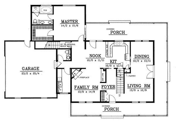 Traditional Floor Plan - Main Floor Plan #101-205