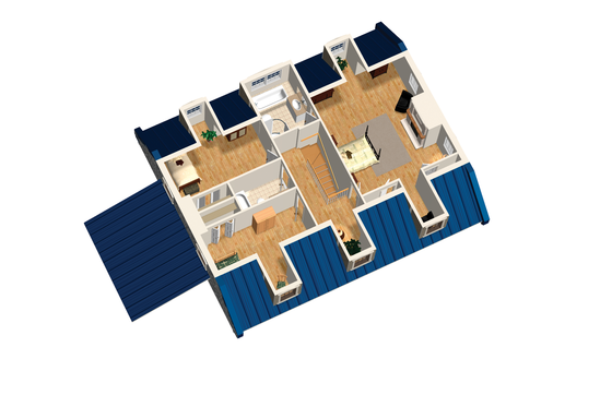 Floor Plan - Upper Floor 1 for Country House Plan #25-4683 - 3 bed, 2 bath