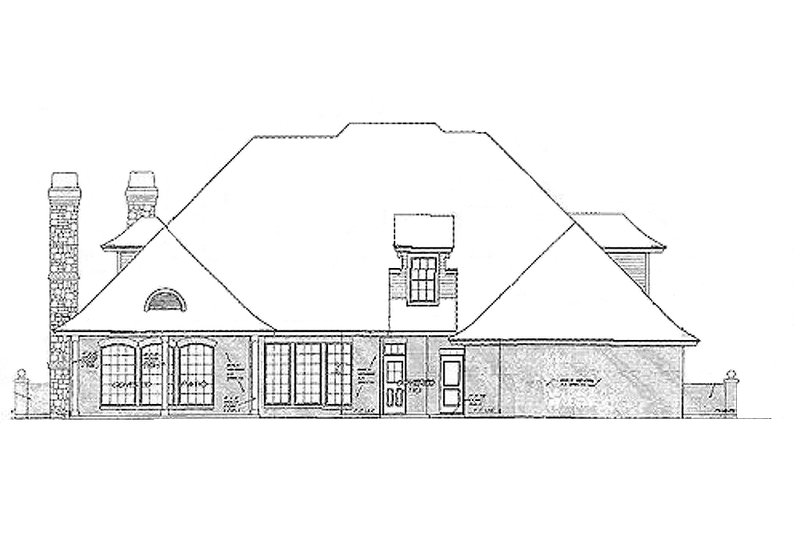Home Plan - Exterior - Rear Elevation for European House Plan #310-556 - 4 bed, 3.5 bath