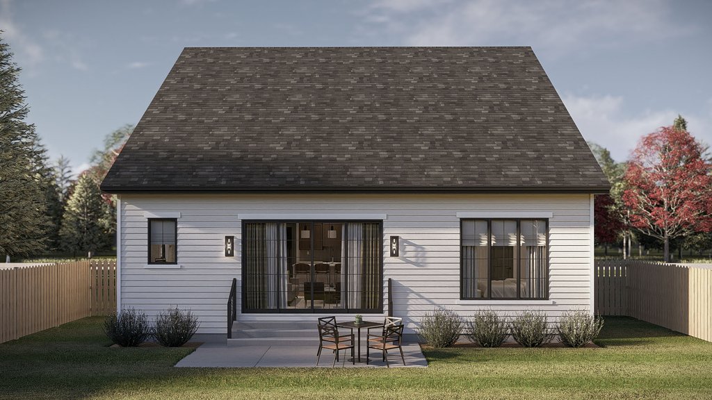 Exterior - Rear Elevation for Farmhouse House Plan #455-780 - 3 bed, 2.5 bath