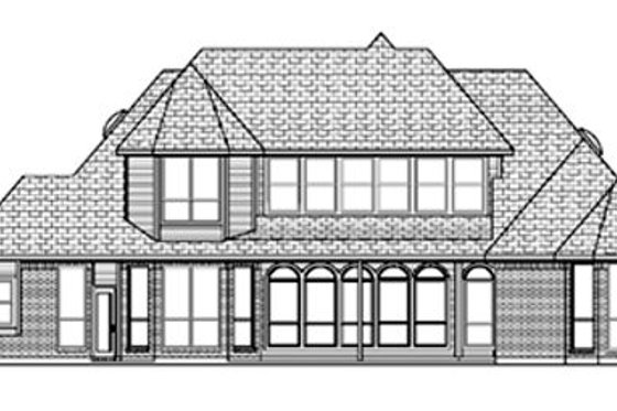 Exterior - Rear Elevation for European House Plan #84-289 - 4 bed, 3 bath