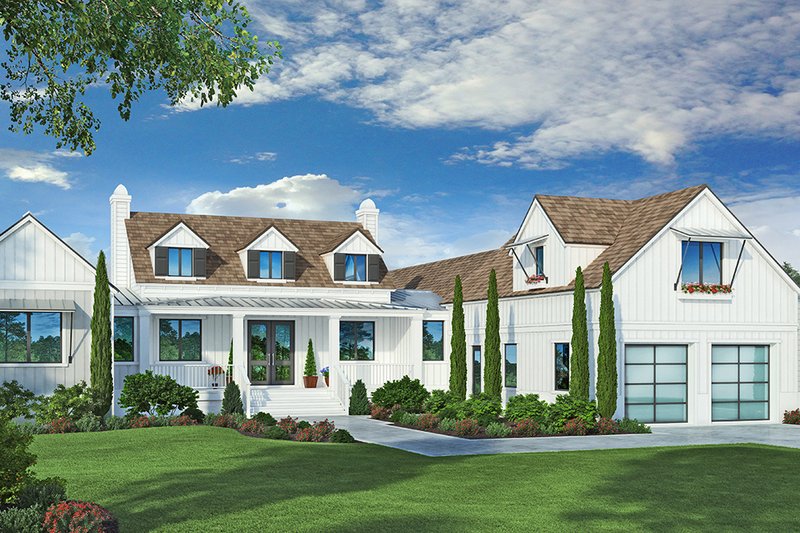 House Blueprint - Farmhouse Exterior - Front Elevation Plan #938-105