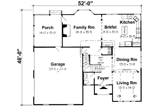 Floor Plan - Main Floor for Contemporary House Plan #312-152 - 3 bed, 2.5 bath