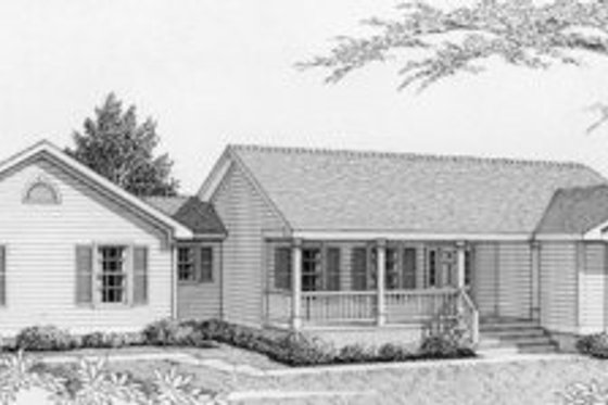 Exterior - Front Elevation for Ranch House Plan #112-110 - 4 bed, 3 bath