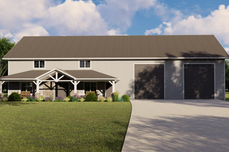 House Design - Barndominium Exterior - Front Elevation Plan #1064-109