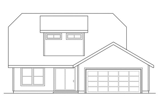 Exterior - Rear Elevation for Traditional House Plan #124-307 - 3 bed, 2.5 bath