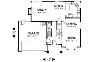 Floor Plan - Main Floor for Traditional House Plan #48-204 - 3 bed, 2.5 bath