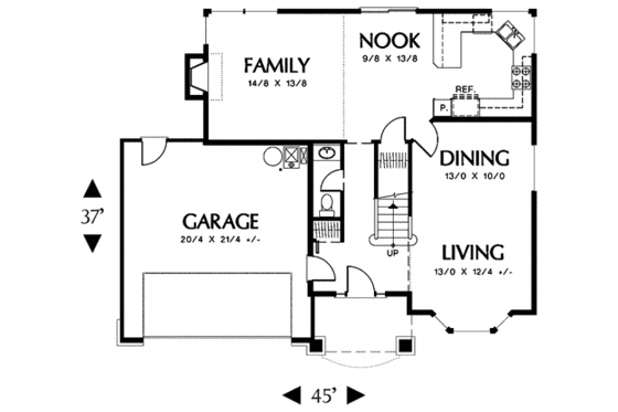 Floor Plan - Main Floor for Traditional House Plan #48-204 - 3 bed, 2.5 bath