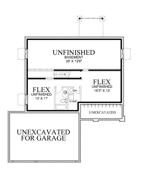 Architectural House Design - Craftsman Floor Plan - Lower Floor Plan #112-307