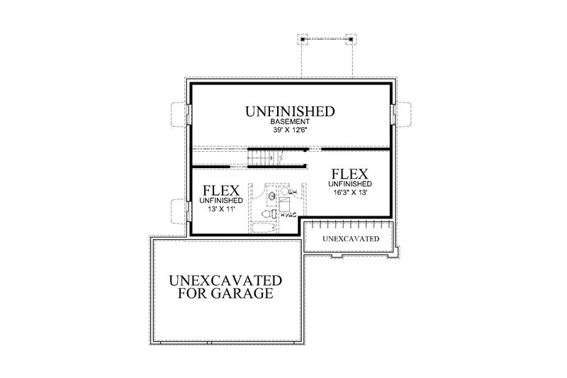 House Blueprint - Floor Plan - Lower Floor for Craftsman House Plan #112-307 - 4 bed, 3 bath
