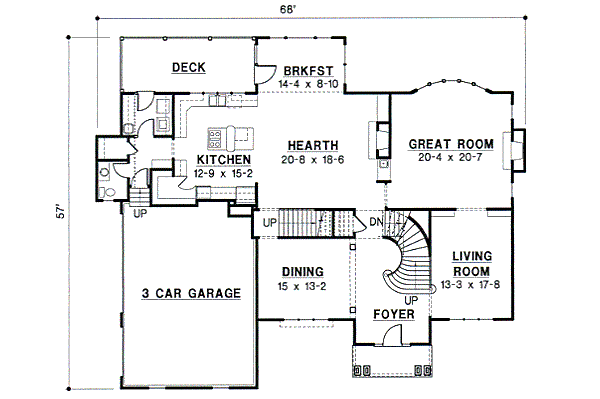 European Floor Plan - Main Floor Plan #67-623
