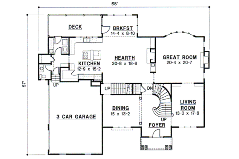 European Style House Plan - 4 Beds 4.5 Baths 4373 Sq/Ft Plan #67-623 ...