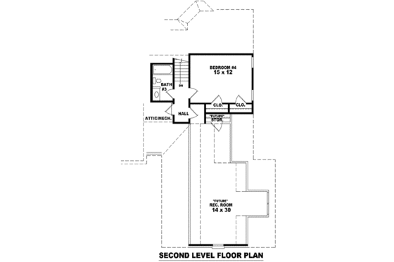 Floor Plan - Upper Floor for European House Plan #81-1295 - 4 bed, 3.5 bath
