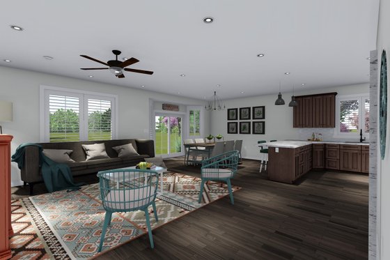 Interior - Family Room for Ranch House Plan #1060-41 - 3 bed, 2 bath