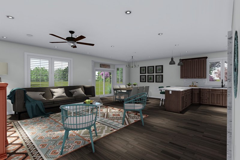 House Plan Design - Interior - Family Room for Ranch House Plan #1060-41 - 3 bed, 2 bath