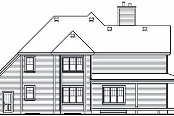 Exterior - Rear Elevation for Traditional House Plan #23-871 - 3 bed, 2.5 bath