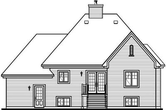 Exterior - Rear Elevation for European House Plan #23-805 - 2 bed, 1 bath