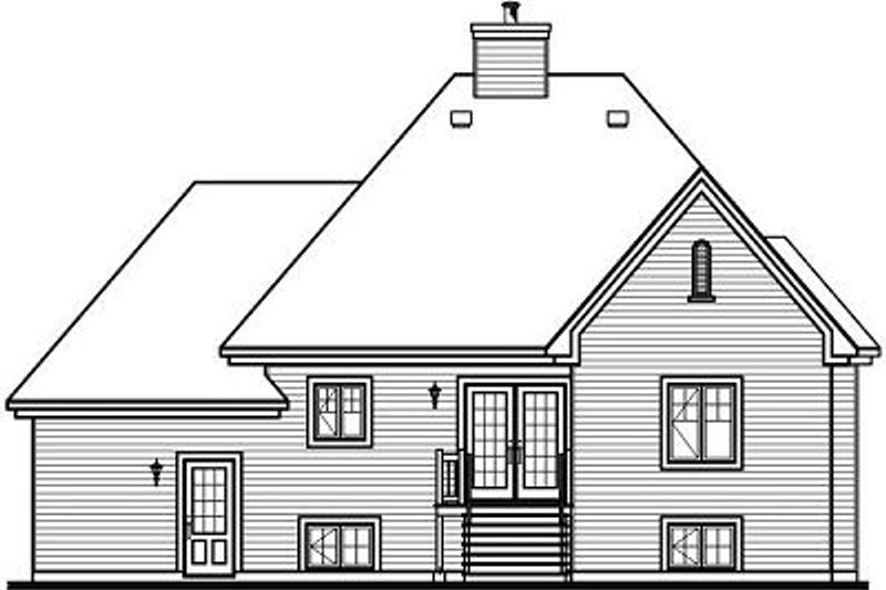 Home Plan - Exterior - Rear Elevation for European House Plan #23-805 - 2 bed, 1 bath