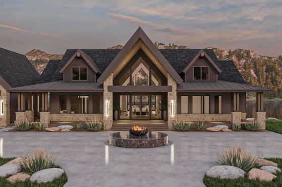 Exterior - Front Elevation 5 for Modern House Plan #455-232 - 2 bed, 3 bath