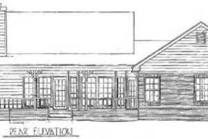 Exterior - Rear Elevation for Traditional House Plan #14-123 - 3 bed, 2.5 bath