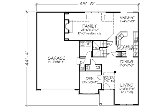 Floor Plan - Main Floor for European House Plan #320-451 - 3 bed, 2.5 bath
