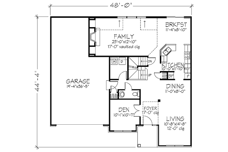 Dream House Plan - Floor Plan - Main Floor for European House Plan #320-451 - 3 bed, 2.5 bath