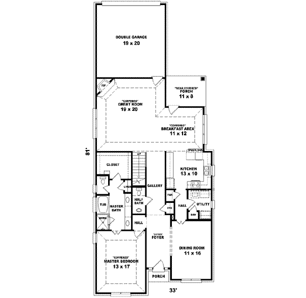 Colonial Floor Plan - Main Floor Plan #81-534