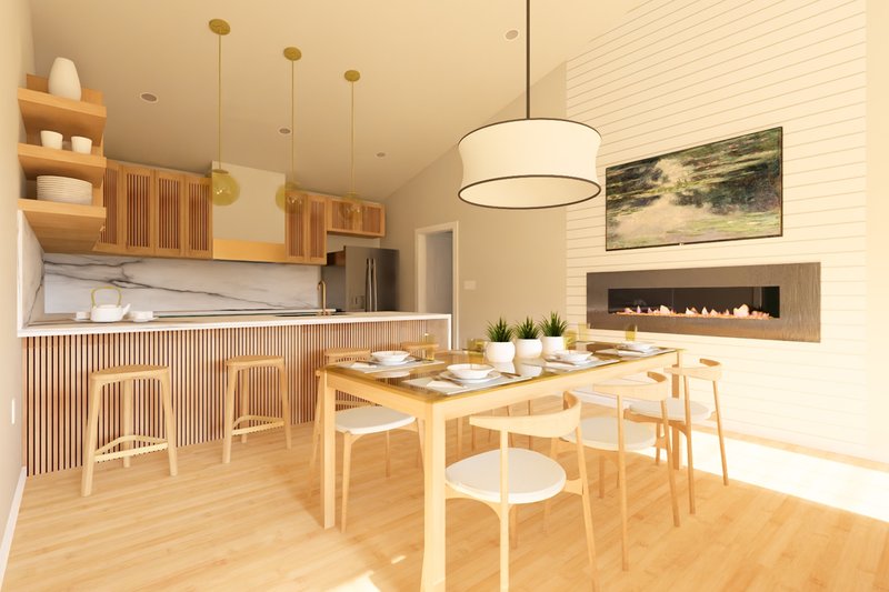 House Blueprint - Interior - Dining Room 1 for Farmhouse House Plan #126-247 - 3 bed, 2 bath