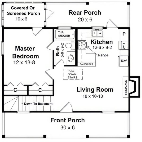House Blueprint - Farmhouse Floor Plan - Main Floor Plan #21-592