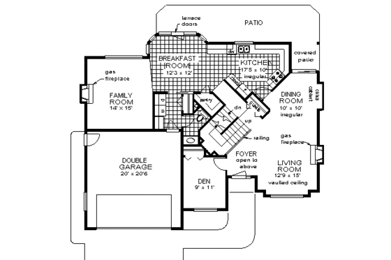 Floor Plan - Main Floor for European House Plan #18-237 - 5 bed, 2.5 bath
