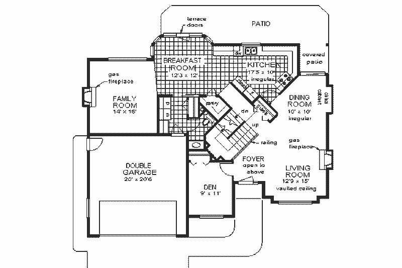 Dream House Plan - Floor Plan - Main Floor for European House Plan #18-237 - 5 bed, 2.5 bath